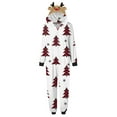 thumbnail image 1 of Michellecmm Family Christmas Pajamas, Long Sleeve Elk/Christmas Tree/Plaid/Snowflake Print Hooded Jumpsuit Sleepwear, 1 of 6