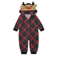 thumbnail image 1 of Michellecmm Family Christmas Pajamas, Long Sleeve Elk/Christmas Tree/Plaid/Snowflake Print Hooded Jumpsuit Sleepwear, 1 of 2