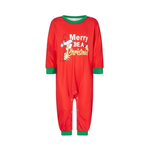 Michellecmm Family Matching Christmas Pajamas, Letter Candy Cane Print Long-Sleeved Round Neck Tops + Trousers Sleepwear Outfits