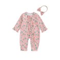 thumbnail image 1 of Michellecmm  Girls Christmas Jumpsuit Christmas Elements Print Romper with Headband, 1 of 9