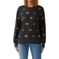 thumbnail image 1 of Michellecmm Halloween Women Pullover Sweatshirts Pumpkin Printed Casual Round Neck Long Sleeve Tops Autumn Streetwear, 1 of 9