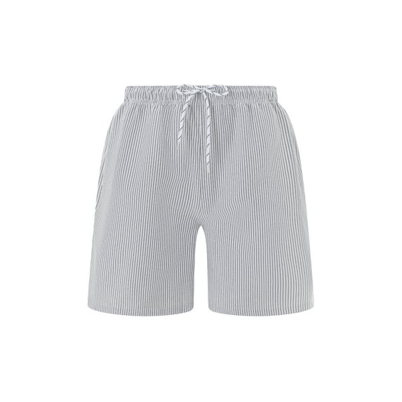 Michellecmm Men's Drawstring Beach Shorts Elastic Waist Striped Shorts Beachwear