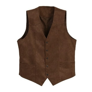 Michellecmm Men's V-Neck Suit Vest Button-up Curved Hemline Sleeveless Single Breasted Waistcoat