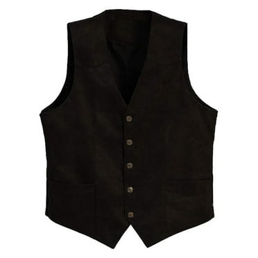 Michellecmm Men's V-Neck Suit Vest Button-up Curved Hemline Sleeveless Single Breasted Waistcoat