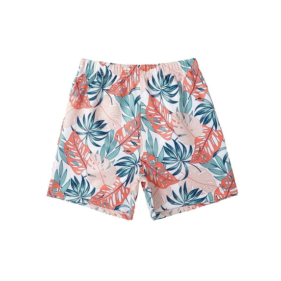 Michellecmm Mommy and Me Swimsuit, Family Matching Leaf Print Romper and Shorts