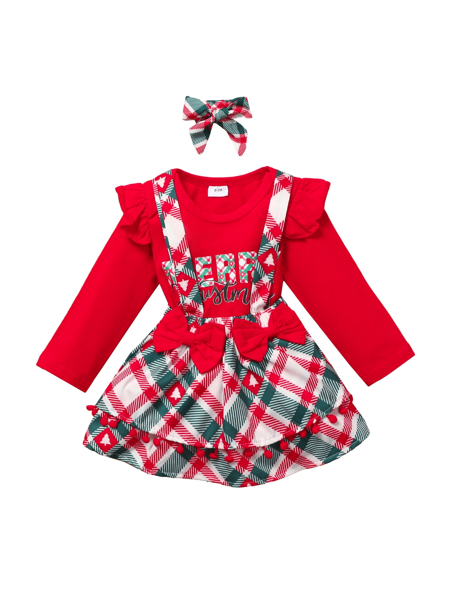 Michellecmm My First Christmas Outfit Toddler Infant Baby Girls Clothes
