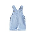 thumbnail image 1 of Michellecmm Toddler Baby Suspender Jumpsuit Stripe Print Sleeveless Overall Shorts for Boys and Girls, 1 of 9