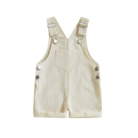 Michellecmm Toddler Baby Suspender Jumpsuit Stripe Print Sleeveless Overall Shorts for Boys and Girls