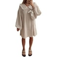 thumbnail image 1 of Michellecmm  Women Babydoll Dress Long Puff Sleeve Doll Collar Plaid Dress, 1 of 9