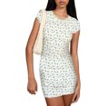 thumbnail image 1 of Michellecmm  Women Bodycon Dress, Short Sleeve Floral Slim Fit Summer Mini Dress, 1 of 2
