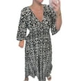 thumbnail image 1 of Michellecmm Women Bohemian Midi Dress Floral Print V-neck Half Sleeve Long Dress Elastic Waist Loose Flowy Dress for Beach Vacation, 1 of 7