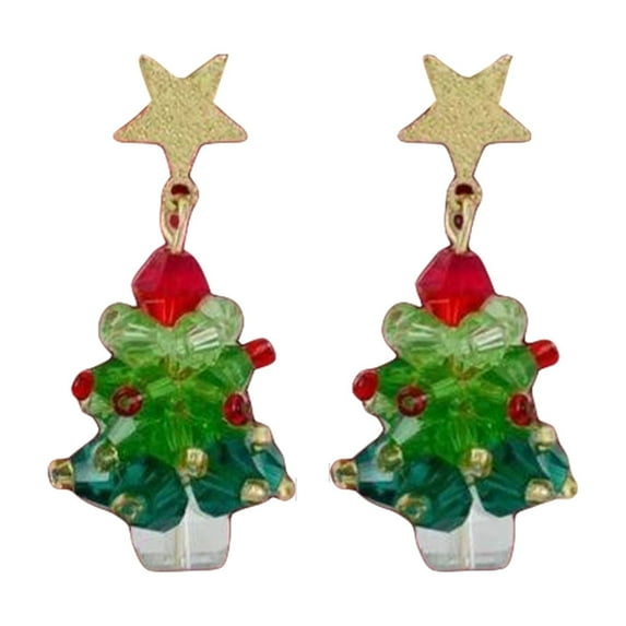 Michellecmm Women Christmas Earrings Dainty Star Tree Bell Dangle Earrings Holiday Jewelry for Young Ladies