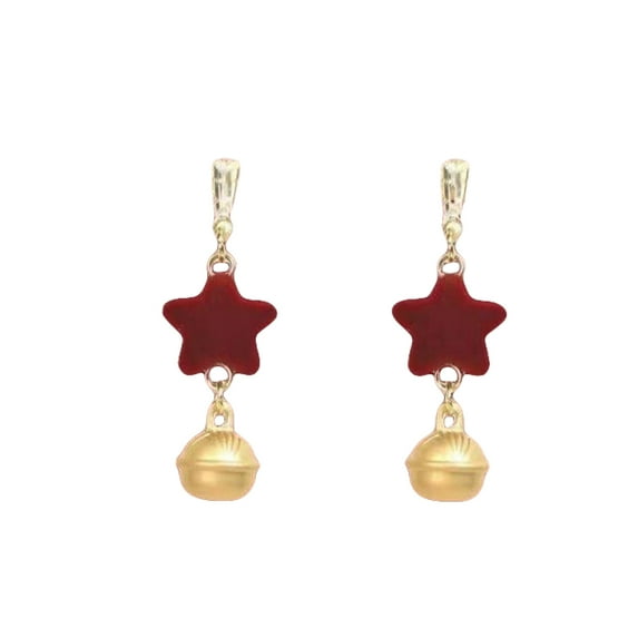 Michellecmm Women Christmas Earrings Dainty Star Tree Bell Dangle Earrings Holiday Jewelry for Young Ladies