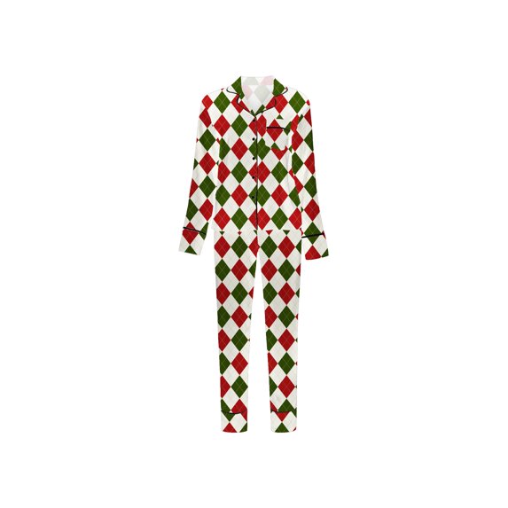 Michellecmm Women Christmas Pajama Set, Striped Long Sleeve Shirt with Pants