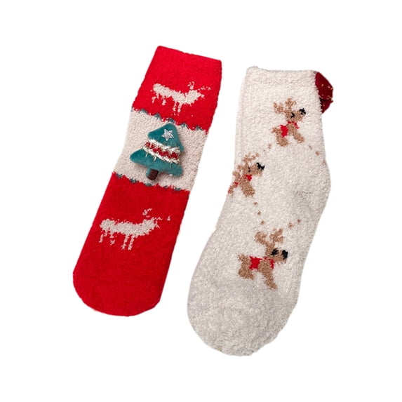 Michellecmm Women Christmas Socks Christmas Tree Santa Claus Reindeer Hat Pattern Casual Fashion Warm Comfortable Stockings