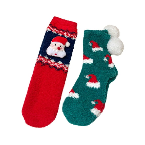 Michellecmm Women Christmas Socks Christmas Tree Santa Claus Reindeer Hat Pattern Casual Fashion Warm Comfortable Stockings