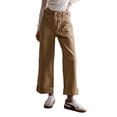 thumbnail image 1 of Michellecmm  Women Cuffed Jeans Solid Color High Waist Wide Leg Denim Pants, 1 of 2
