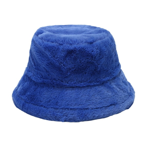 Michellecmm Women Fisherman Hat Fur Solid Color Winter Bucket Cap Cute Elegant Lady Cloche Hat