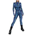 thumbnail image 1 of Michellecmm  Women Halloween Jumpsuit, Digital Print Long Sleeve Zip-Up Bodysuit, 1 of 7