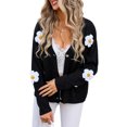 thumbnail image 1 of Michellecmm  Women Knit Sweaters Casual Cute Crochet Flower Button up Cardigans, 1 of 9