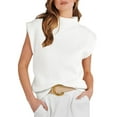 thumbnail image 1 of Michellecmm Women Knit Vest, Sleeveless Mock Neck Solid Color Loose Tank Top Fall Sweater for Casual Daily, 1 of 9