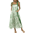 thumbnail image 1 of Michellecmm  Women Long Cami Dress Floral Print Lacing Strap Flowy Loose Dresses, 1 of 9