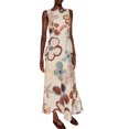 thumbnail image 1 of Michellecmm  Women Long Dress Sleeveless Crew Neck Backless Flower Print Tank Dress, 1 of 9