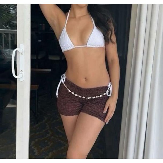 Michellecmm Women Low Rise Shorts Elastic Solid Color Ruched Trendy Shorts