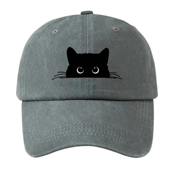 Michellecmm Women Men Baseball Cap, Vintage Embroidery Cat Adjustable Hat Sun Visor Hat for Casual Daily