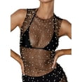 thumbnail image 1 of Michellecmm  Women Mesh Sheer Tank Tops Pearl Embellished See-Through Vests, 1 of 4
