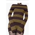 thumbnail image 1 of Michellecmm Women Mini Bodycon Dress Stripe Boat-Neck Long Sleeve Short Dress Spring Autumn Wrapped Hip Party Dress, 1 of 2