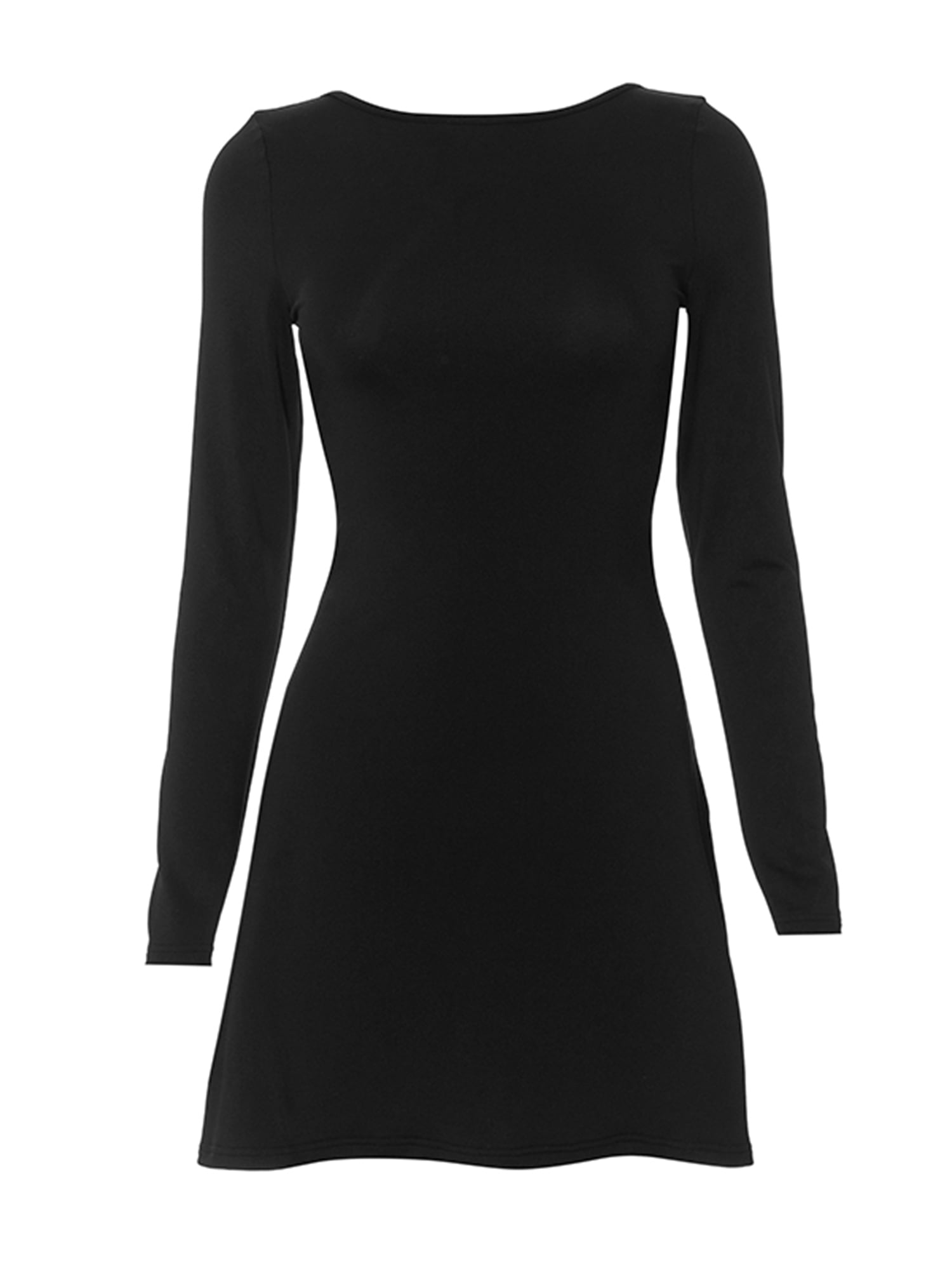Michellecmm Women Mini Dress Black Long Sleeve Open Back Bow Tie Up Dress -  Walmart.com