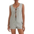 thumbnail image 1 of Michellecmm  Women Plaid Set, Sleeveless Tie-up Tank Top with Elastic Waist Shorts, 1 of 9