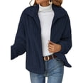 thumbnail image 1 of Michellecmm  Women Plush Zip Up Jacket Solid Color Warm Ribbed Long Sleeve Coat, 1 of 5