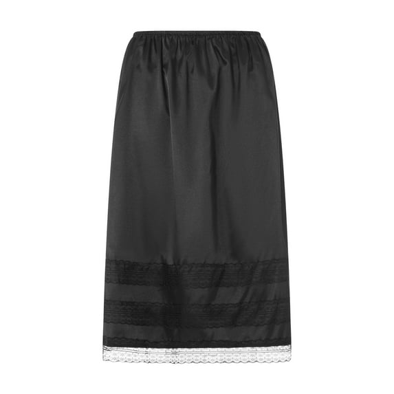 Michellecmm Women Solid Color Lace Skirt Elasticated Waist Wrap Smooth Loose Vintage Maxi Skirts