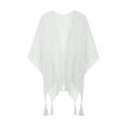 thumbnail image 1 of Michellecmm Women Spring Summer Knit Shawl Ethic Tassel Poncho Blanket Cardigan Cape for Seaside, Vacation, Travel, 1 of 8