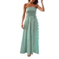 thumbnail image 1 of Michellecmm Women Strapless A-Line Dress Summer Solid Color/Stripe Print Backless Party Dress, 1 of 6