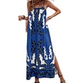 thumbnail image 1 of Michellecmm Women Summer Casual Long Dress Print Spaghetti Strap Sleeveless Cami Dress Loose Tie-Up Backless Holiday Dress, 1 of 6