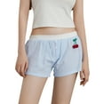 thumbnail image 1 of Michellecmm  Women Summer Shorts Cute Cherry Striped Print Elastic Short Pants, 1 of 9