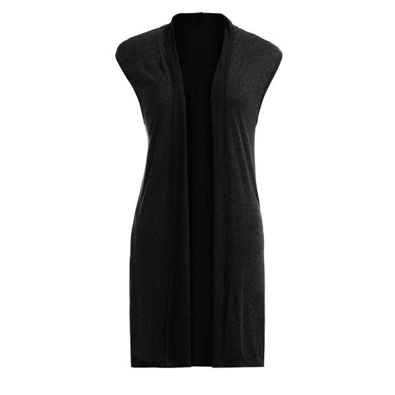 Michellecmm Women Vest, Sleeveless Open Front Solid Loose Long Outwear Gilet for Casual Street