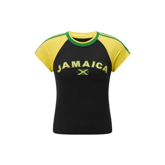 Michellecmm Women Vintage T-Shirt Grunge Letter Print Short Sleeve Crop Tops