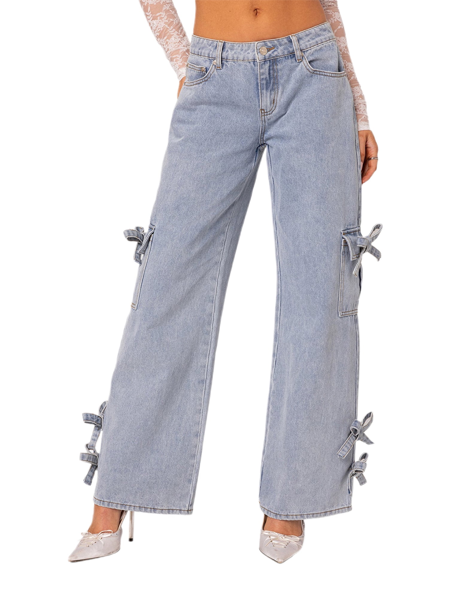 andmary ♡ Back ribbon denim cargo pants 04d5a640bbfc4ed9a9f0c23e4ab149