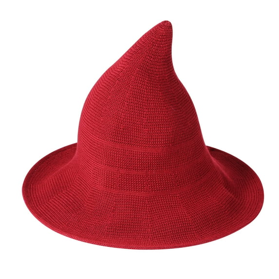 Michellecmm Women Witch Hat, Vintage Knit Hat Foldable Halloween Hat Party Hat for Cosplay Festival