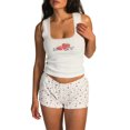 thumbnail image 1 of Michellecmm  Women's 2 Piece Pajama Set, Square Neck Sleeveless Lace Trim Tank Crop Tops + Elastic Waist Shorts Lounge Outfits for Summer, 1 of 9