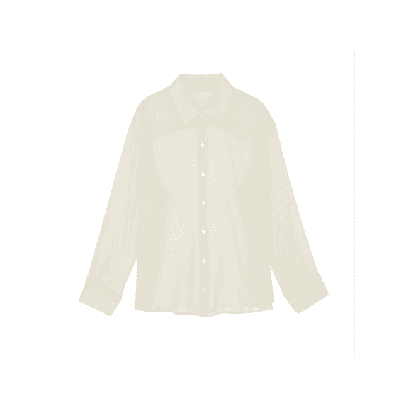 Michellecmm Women's Blouse, Lapel Collar Long Sleeve See-Through Loose Shirt