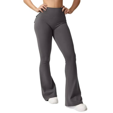 Michellecmm Women’s Cargo Yoga Pants High Waist Scrunch Butt Solid Color Flare Pants Booty Leggings