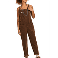 thumbnail image 1 of Michellecmm Women's Corduroy Overalls Solid Color Square Neck Pants Jumpsuit with Front Pockets Casual Streetwear, 1 of 9