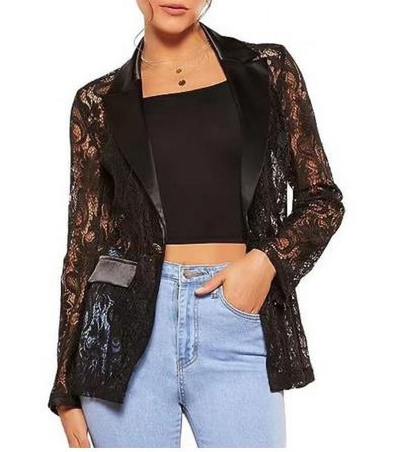 Lace Detail Long Sleeve Blazer