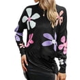 thumbnail image 1 of Michellecmm  Women's Floral Print Sweaters Long Sleeve Drop Shoulder Loose Pullover, 1 of 9