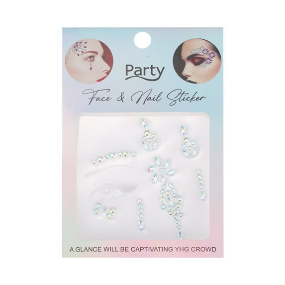 Michellecmm Women's Glitter Face Tattoos Face Gems Eye Self Adhesive Crystal Rhinestones Face Jewels Stickers for Makeup Holiday Party